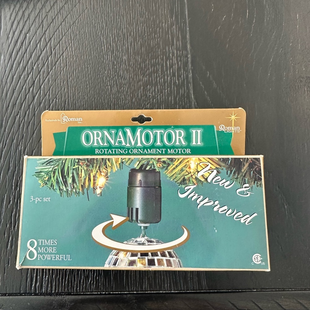 Vintage Ornamotor II Rotating Ornament Motor Roman Lights 3 Pc Set Christmas NOS - Picture 2 of 3